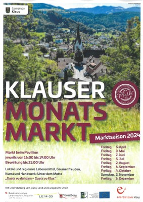 Klauser Monatsmarkt "Guats vo dahaom - Guats vo Klus"